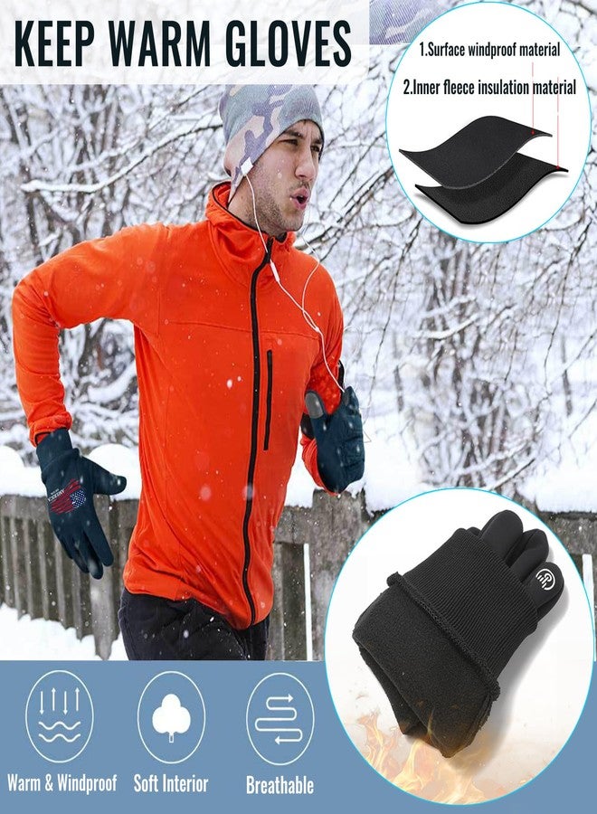 viofre Winter Gloves Women Men Cold Weather Thermal Warm Gloves for Men Women Waterproof Touchscreen Running Glove Mens American Flag Workout Glove Winter for Driving Cycling Ski Snow Christmas Gifts (L) - Image 4